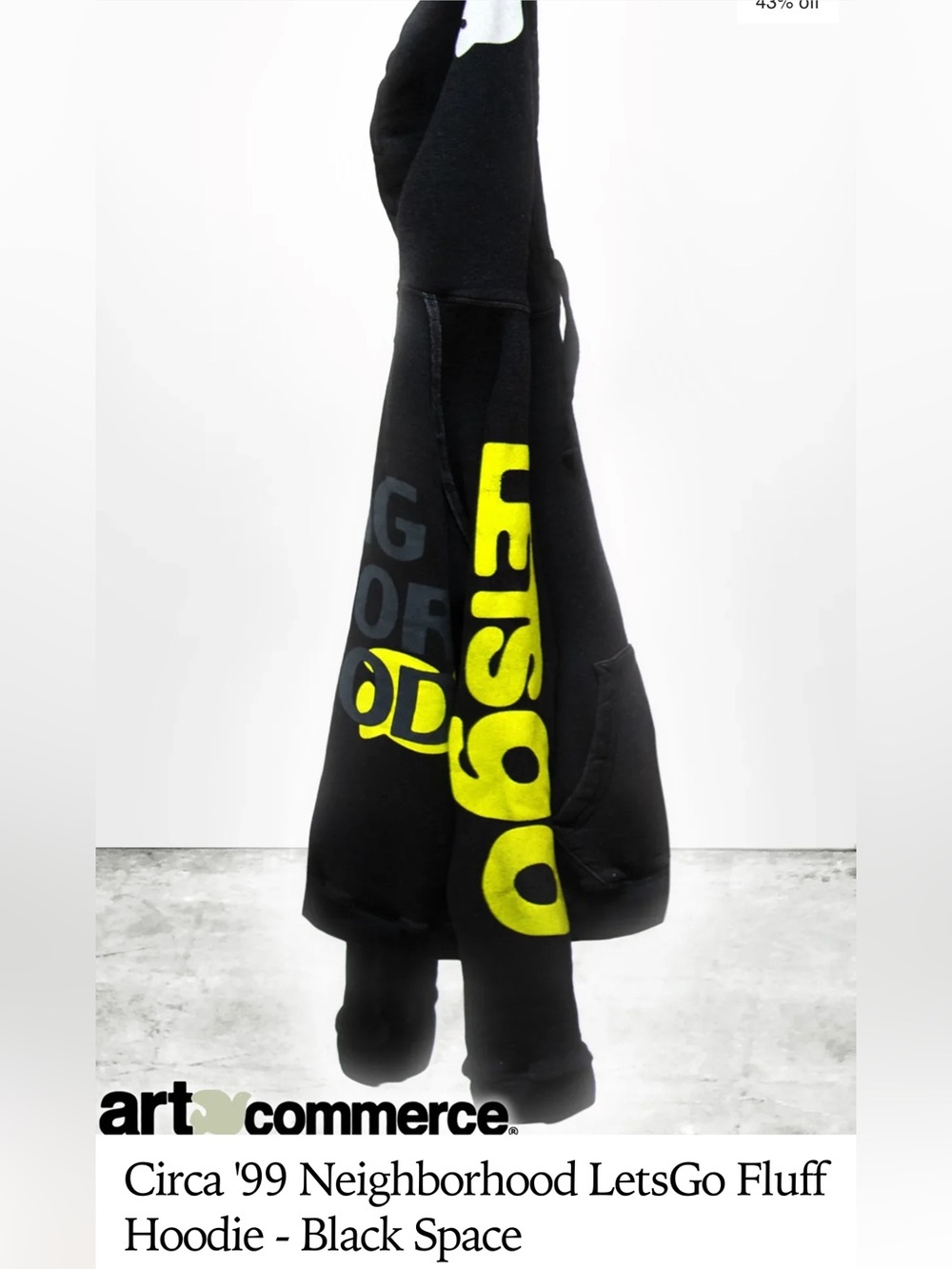 FREECITY CIRCA'99 NEIGHBORHOODLETSGO POLYBLEND FLUFF HOODIE- BLACK SPACE 1/S